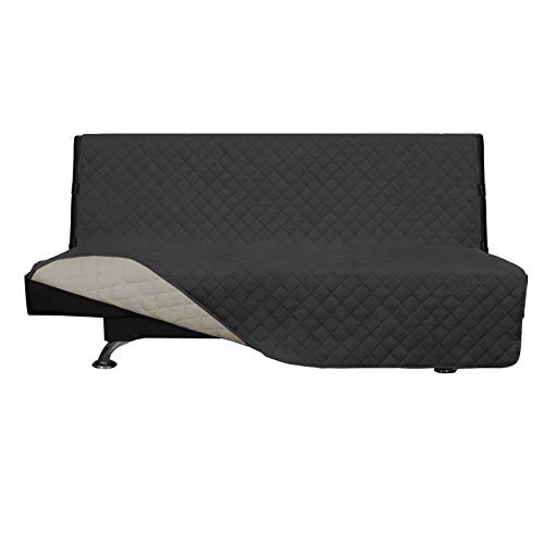 Greatime Sofaschoner, Sofa Schutz Abdeckung, Schonbezug, Sofaüberwurf, Sofabezug, Rutschfes, Reversible Gesteppte, Pet, Haustier Abdeckung, Kinder, Katzen, Hunde（Futon, Dunkelgrau/Beige） von Greatime