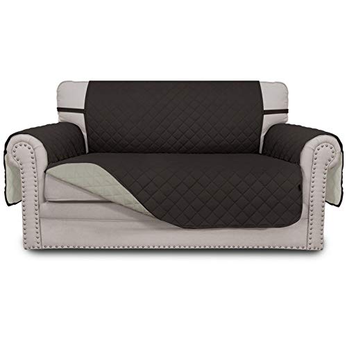 Greatime Sofaschoner, Sofa Schutz Abdeckung, Schonbezug, Sofaüberwurf, Sofabezug, Rutschfes，Reversible Gesteppte, Pet, Haustier Abdeckung, Kinder, Katzen, Hunde（2-Sitzer，Schokolade/Beige） von Greatime