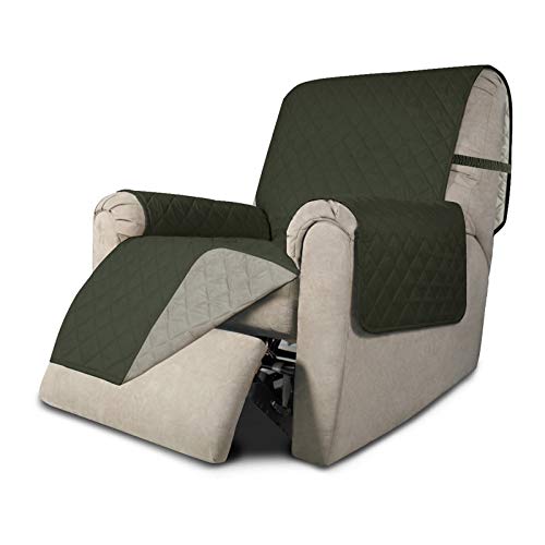 Greatime Sofaschoner, Sofa Schutz Abdeckung, Schonbezug, Sofaüberwurf, Sofabezug, Rutschfes，Reversible Gesteppte, Pet, Haustier Abdeckung, Kinder, Katzen, Hunde（Fernsehsessel，Armee-Grün/Beige） von Greatime