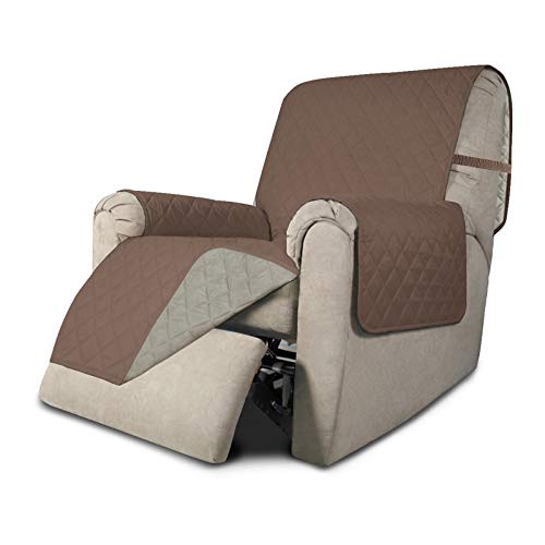 Greatime Sofaschoner, Sofa Schutz Abdeckung, Schonbezug, Sofaüberwurf, Sofabezug, Rutschfes，Reversible Gesteppte, Pet, Haustier Abdeckung, Kinder, Katzen, Hunde（Fernsehsessel，Braun/Beige） von Greatime