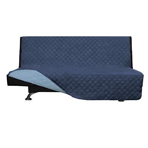 Greatime Sofaschoner, Sofa Schutz Abdeckung, Schonbezug, Sofaüberwurf, Sofabezug, Rutschfes，Reversible Gesteppte, Pet, Haustier Abdeckung, Kinder, Katzen, Hunde（Futon，Dunkelblau/Hellblau） von Greatime