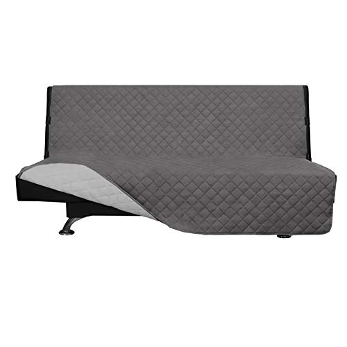 Greatime Sofaschoner, Sofa Schutz Abdeckung, Schonbezug, Sofaüberwurf, Sofabezug, Rutschfes，Reversible Gesteppte, Pet, Haustier Abdeckung, Kinder, Katzen, Hunde（Futon，Grau/Hellgrau） von Greatime