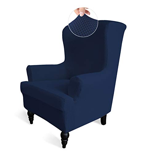 Greatime Stretch Sofabezug,Sofaüberwurf,Sofaüberzug,Sofahusse,Couchbezug,Möbelschutz,rutschfest,1-Stück Couch Schild,Haustier-Bezug (Marineblau,Ohrensessel) von Greatime