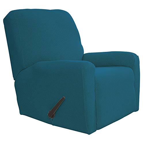 Greatime Stretch Sofabezug,Sofaüberwurf,Sofaüberzug,Sofahusse,Couchbezug,Möbelschutz,rutschfest,1-Stück Couch Schild,Haustier-Bezug (Pfauenblau,Fernsehsessel) von Greatime