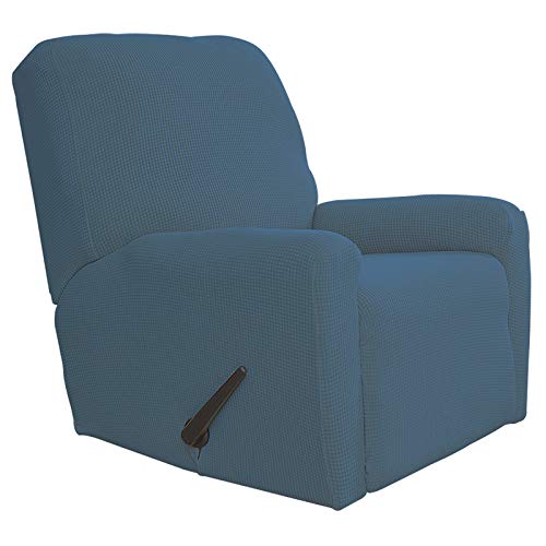 Greatime Stretch Sofabezug Sofaüberwurf Möbelschutz Sofaüberzug Couchbezug Couch Schild Sofahusse Weich mit Gummiband Schaumstreifen (Bluestone,Fernsehsessel) von Greatime