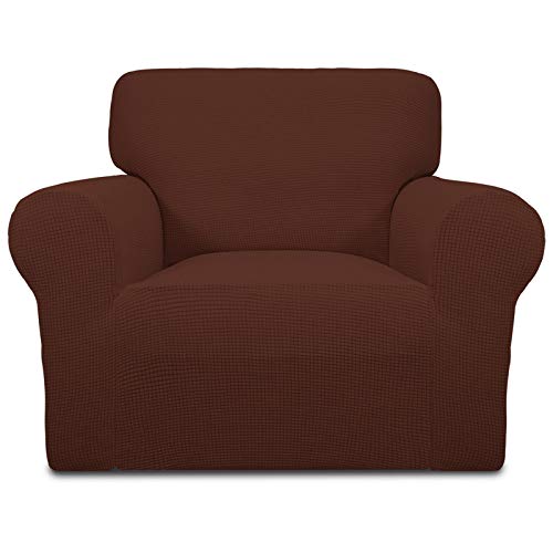 Greatime Stretch Sofabezug Sofaüberwurf Möbelschutz Sofaüberzug Couchbezug Couch Schild Sofahusse Weich mit Gummiband Schaumstreifena (Kaffee,1-Sitzer) von Greatime