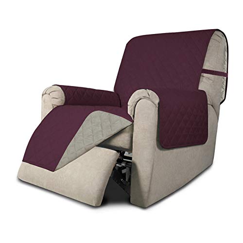 Sofaschoner, Weihnachten Sofa Schutz Abdeckung, Schonbezug, Sofaüberwurf, Sofabezug, Rutschfes，Reversible Gesteppte, Pet, Haustier Abdeckung, Kinder, Katzen, Hunde（Fernsehsessel，Weinrot/Beige） von Greatime