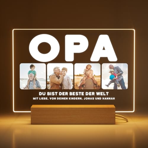 Greatminer Personalisierte Lampe mit Foto und Widmung - Geschenke für Opa - Geburtstagsgeschenk Opa - Acrylglas 18x14 cm mit optionalem LED-Sockel Greatminer Personalisierte Lampe mit Foto und Widmung - Geschenke für Opa - Geburtstagsgeschenk Opa - Acrylglas 18x14 cm mit optionalem LED-Sockel von Greatminer