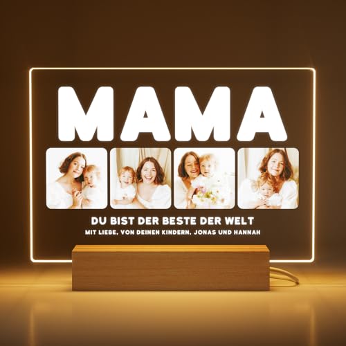 Greatminer Personalisierte Lampe mit Foto und Widmung - Muttertagsgeschenke für Mama - Mama Geschenk - Geburtstagsgeschenk - Acrylglas 18x14 cm mit optionalem LED-Sockel Greatminer Personalisierte Lampe mit Foto und Widmung - Muttertagsgeschenke für Mama - Mama Geschenk - Geburtstagsgeschenk - Acrylglas 18x14 cm mit optionalem LED-Sockel von Greatminer