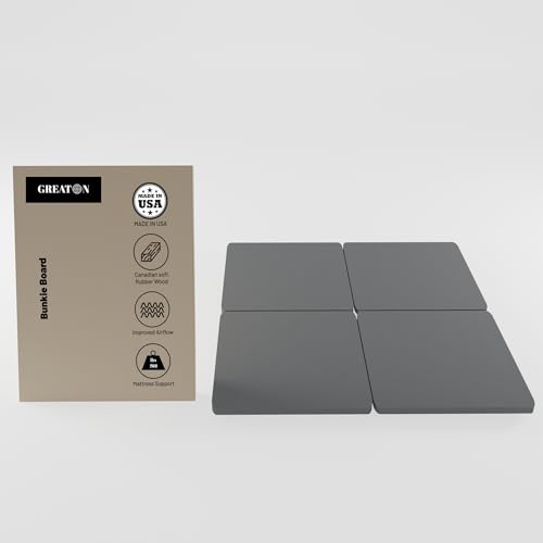 Greaton, 3,8 cm geteiltes Bunkiebrett für Matratze/Bettstütze, komplett montiert, verbesserter Komfort und Unterstützung, Kingsize-Bett (faltbar), Grau von Greaton