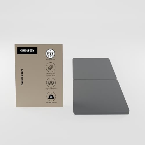 Greaton, 3,8 cm geteiltes Bunkiebrett für Matratze/Bettstütze – komplett montiert, verbesserter Komfort und Unterstützung, Doppelbett, Grau von Greaton