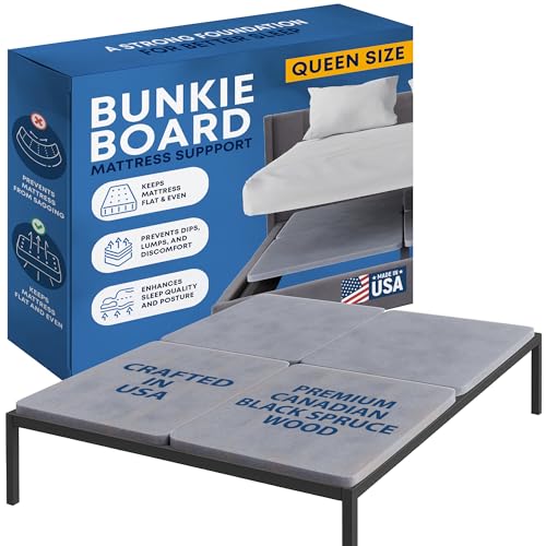 Greaton, Bunkie-Bunkiebrett aus geteiltem Holz für Matratze/Bettstütze, komplett montiert, niedriges Profil-Design, Queen-Size-Bett (gefaltet), Grau von Greaton