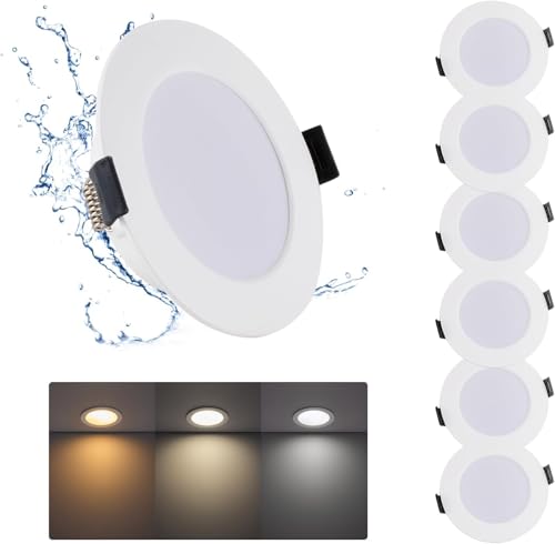 Grebeam 6 er 5W Einbauleuchten Decke LED, 450lm Spots Deckenleuchte, Warmweiß Neutralweiß Kaltweiß 3000K/4000K/6000K, LED Spots 230v Ausschnittlochmaß: φ75-90mm Grebeam 6 er 5W Einbauleuchten Decke LED, 450lm Spots Deckenleuchte, Warmweiß Neutralweiß Kaltweiß 3000K/4000K/6000K, LED Spots 230v Ausschnittlochmaß: φ75-90mm von Grebeam