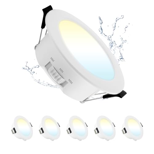 Grebeam LED Spots 68mm 5W LED Einbaustrahler 230V Flach IP44 Deckenspots Warmweiß Neutralweiß Kaltweiß Einbauleuchten für Badezimmer Küche Wohnzimmer, 5er Set Grebeam LED Spots 68mm 5W LED Einbaustrahler 230V Flach IP44 Deckenspots Warmweiß Neutralweiß Kaltweiß Einbauleuchten für Badezimmer Küche Wohnzimmer, 5er Set von Grebeam