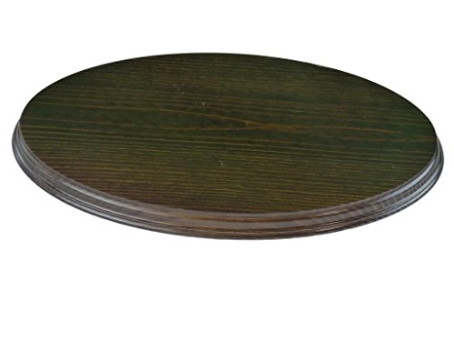Holzsockel. Oval gebeizt verschiedene Maßnahmen. In Kiefer massiv, Lack Walnuss. 35 * 18 cms von Greca