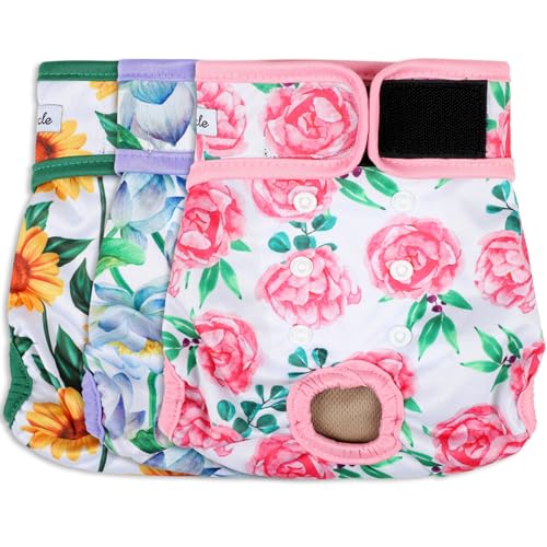 Grecle Waschbare Windeln für Hündinnen – hochwertige wiederverwendbare Windeln für Hunde in Hitze – hochsaugfähige Hundewindeln für Hündinnen bei Inkontinenz mit verstellbaren Druckknöpfen, Grecle Waschbare Windeln für Hündinnen – hochwertige wiederverwendbare Windeln für Hunde in Hitze – hochsaugfähige Hundewindeln für Hündinnen bei Inkontinenz mit verstellbaren Druckknöpfen, von Grecle