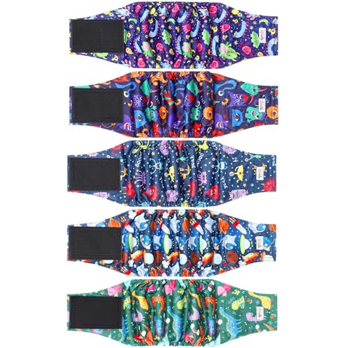 Wiederverwendbare Premium-Bauchbänder für Hunde, hochabsorbierende Hundewindeln für Rüden, Urinenzwickel für Hunde bei Inkontinenz oder aufregbarem Wasserlassen und Training, Cartoon-Größe XS, 5 Stück Wiederverwendbare Premium-Bauchbänder für Hunde, hochabsorbierende Hundewindeln für Rüden, Urinenzwickel für Hunde bei Inkontinenz oder aufregbarem Wasserlassen und Training, Cartoon-Größe XS, 5 Stück von Grecle