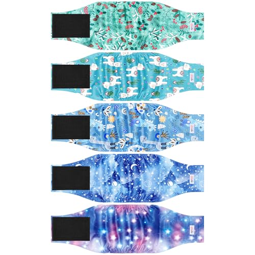 Wiederverwendbare Premium-Bauchbänder für männliche Hunde, hochabsorbierende Hundewindeln für Hündinnen bei Inkontinenz oder erregtem Wasserlassen und Training, Galaxie L, 5 Stück Wiederverwendbare Premium-Bauchbänder für männliche Hunde, hochabsorbierende Hundewindeln für Hündinnen bei Inkontinenz oder erregtem Wasserlassen und Training, Galaxie L, 5 Stück von Grecle