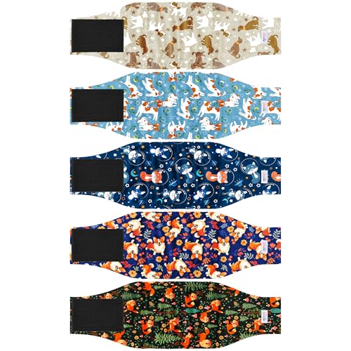 Wiederverwendbare Premium-Bauchbänder für männliche Hunde, hochabsorbierende Hundewindeln für Hunde, bei Inkontinenz oder Training, Blume, Größe XXL, 5 Stück Wiederverwendbare Premium-Bauchbänder für männliche Hunde, hochabsorbierende Hundewindeln für Hunde, bei Inkontinenz oder Training, Blume, Größe XXL, 5 Stück von Grecle