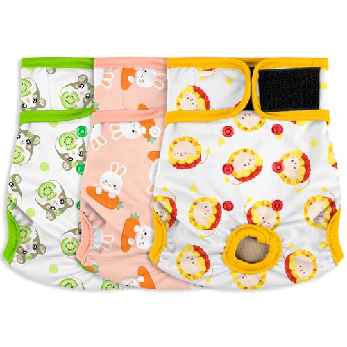 Windeln für Hündinnen – wiederverwendbare Premium-Windeln für Hunde in Hitze – sehr saugfähig bei Haustierinkontinenz mit verstellbaren Druckknöpfen, Kaninchen, Größe S Windeln für Hündinnen – wiederverwendbare Premium-Windeln für Hunde in Hitze – sehr saugfähig bei Haustierinkontinenz mit verstellbaren Druckknöpfen, Kaninchen, Größe S von Grecle