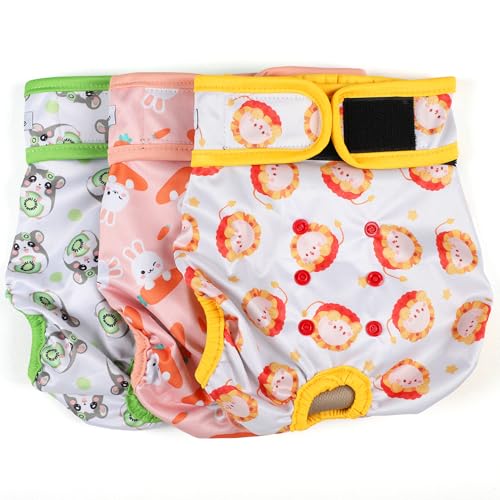 Windeln für Hündinnen – wiederverwendbare Premium-Windeln für Hunde in Hitze – sehr saugfähig bei Haustierinkontinenz mit verstellbaren Druckknöpfen, Kaninchen, Größe XL Windeln für Hündinnen – wiederverwendbare Premium-Windeln für Hunde in Hitze – sehr saugfähig bei Haustierinkontinenz mit verstellbaren Druckknöpfen, Kaninchen, Größe XL von Grecle