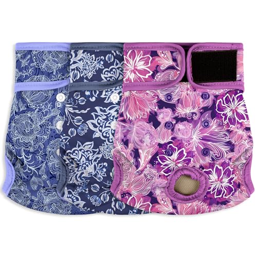 Windeln für Hündinnen – wiederverwendbare Premium-Windeln für Hunde in Hitze – sehr saugfähig bei Haustierinkontinenz mit verstellbaren Druckknöpfen, Schmetterling, Größe M Windeln für Hündinnen – wiederverwendbare Premium-Windeln für Hunde in Hitze – sehr saugfähig bei Haustierinkontinenz mit verstellbaren Druckknöpfen, Schmetterling, Größe M von Grecle