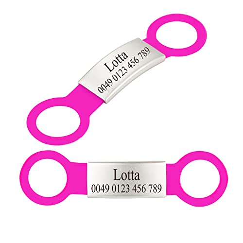 2 Stück Silikon Hundemarke mit Gravur,Haustier-ID-Marke zum Aufschieben Personalisierte Tiermarke für Hunde und Katzen von Gredstar