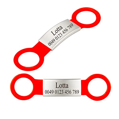 2 Stück Silikon Hundemarke mit Gravur,Haustier-ID-Marke zum Aufschieben Personalisierte Tiermarke für Hunde und Katzen von Gredstar