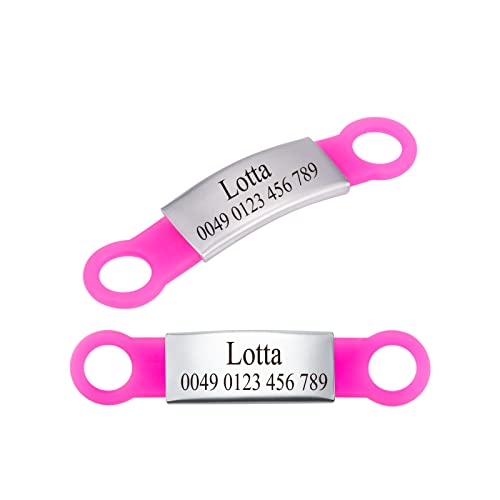 2 Stück Silikon Hundemarke mit Gravur,Haustier-ID-Marke zum Aufschieben Personalisierte Tiermarke für Hunde und Katzen von Gredstar