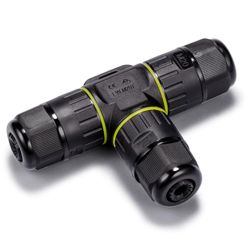 4 Polig Kabelverbindung für Stromkabel Wasserdicht IP68 3 Polig Verbindungsbox T-Kabelverbinder T-Stück Kabelverbinder Verbindungsmuffe T-Form für Kabel Ø5-12mm (1) von Gredstar