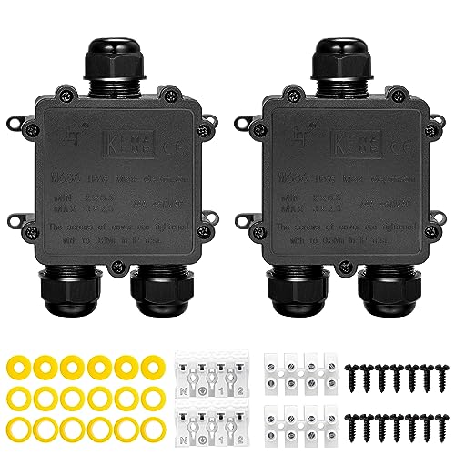 Abzweigdose inkl. Schnellverbinder TÜV geprüfte IP68 wasserdicht 3-Wege Verbindungsdose Anschlussdose Elektrischer Außenverteilerdose für Kabeldurchmesser Ø4mm-14mm,2 Stück Schwarz Abzweigdose inkl. Schnellverbinder TÜV geprüfte IP68 wasserdicht 3-Wege Verbindungsdose Anschlussdose Elektrischer Außenverteilerdose für Kabeldurchmesser Ø4mm-14mm,2 Stück Schwarz von Gredstar