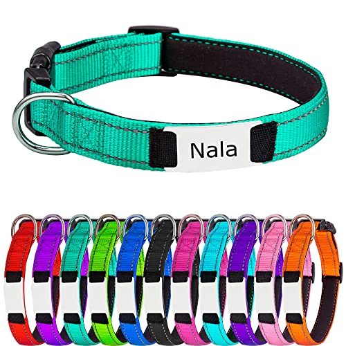 Hundehalsband für Mittel Hunde, Reflektierend Halsband aus Nylon mit Weichem Neopren Polsterung einstellbar Hundehalsbänder Personalisiertes Hundehalsbänder von Gredstar