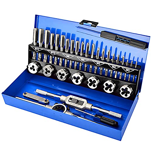 32 teilig Gewindeschneid-Set, legierter Stahl, metrisches Schraubengewinde, Schneidwerkzeuge, Kegelbohrer, Gewindeschablone, Gewindeset mit Aufbewahrungskoffer 32 teilig Gewindeschneid-Set, legierter Stahl, metrisches Schraubengewinde, Schneidwerkzeuge, Kegelbohrer, Gewindeschablone, Gewindeset mit Aufbewahrungskoffer von GreeSuit