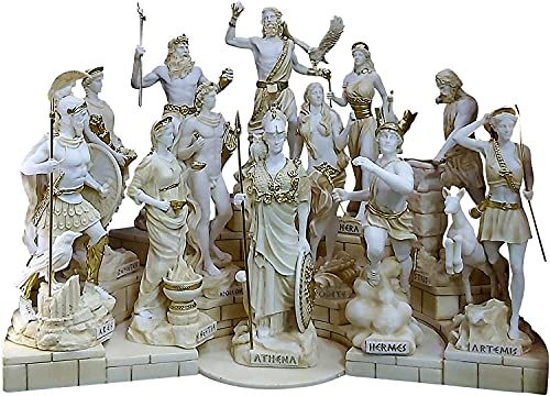 Greek Artworks Set aus 12 zwölf olympischen Göttern griechisches Pantheon aus Alabaster gegossener Statue Skulptur Figurine Greek Artworks Set aus 12 zwölf olympischen Göttern griechisches Pantheon aus Alabaster gegossener Statue Skulptur Figurine von Greek Artworks