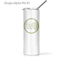 Alpha Phi Edelstahl Skinny Becher 20 Oz von GreekLifeStore