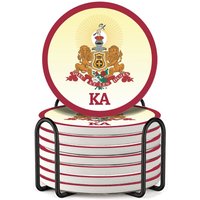 Kappa Alpha Order Absorbente Keramik Untersetzer Mit Halter | 8Er Set von GreekLifeStore