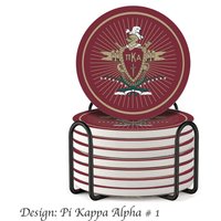 Pi Kappa Alpha Absorbent Keramik Untersetzer Mit Halter | Set Von 8 von GreekLifeStore