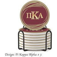 Pi Kappa Alpha Absorbent Keramikuntersetzer Mit Halter | 8 Stück von GreekLifeStore