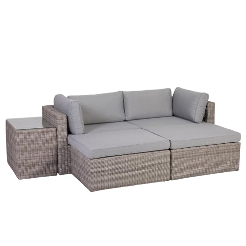 Greemotion 131847 Palma Rattan Lounge-Set, grau, BxHxT ca. 93x65x71 cm von Greemotion