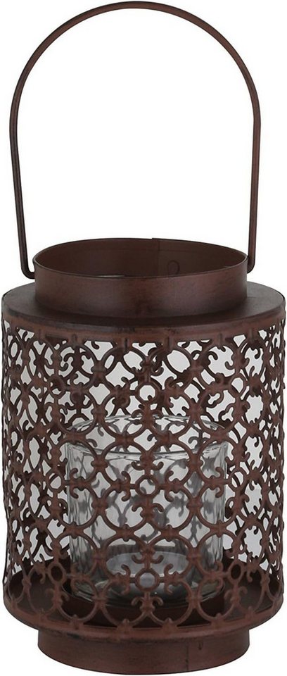 Greemotion Kerzenlaterne Laterne, Kerzenhalter Metall mit Glaseinsatz 12.5 x 12.5 x 18.5 cm (1 St) von Greemotion