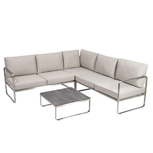 Greemotion Lounge -Set Sydney, Ecksofa-Lounge aus Edelstahl, inklusive Kissen von Greemotion