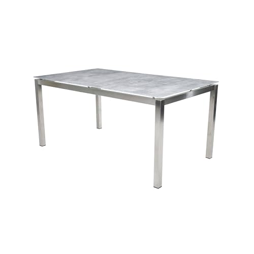 Greemotion Tisch Sydney, Edelstahl, Glas-Keramik-Platte, ca. 160 x 74 x 90 cm, Silber/Grau von Greemotion