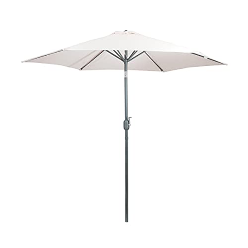 greenmotion Sonnenschirm mit UV-Schutz 50+ - Balkonschirm Ecru beige - Gartenschirm knickbar - Terrassenschirm 270 cm Durchmesser - Outdoor Schirm für Balkon, Terrasse & Garten von Greemotion