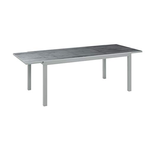 greemotion Ausziehtisch Monza, Glastischplatte, Keramiklook, 160/240 x 75 x 90cm, Silber / Grau von Greemotion