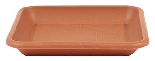 greemotion Blumentopfuntersetzer Jana in Terracotta - Blumen-Untersetzer eckig für Pflanzkübel - Pflanzenuntersetzer quadratisch aus Kunststoff - Pflanzen Untertopf 28 x 28cm von Greemotion