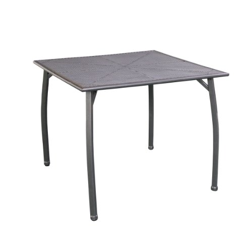 greemotion Gartentisch Toulouse eckig, quadratischer Tisch aus kunststoffummanteltem Stahl, Esstisch mit Niveauregulierung, eisengrau, ca. 90 x 90 x 74 cm von Greemotion