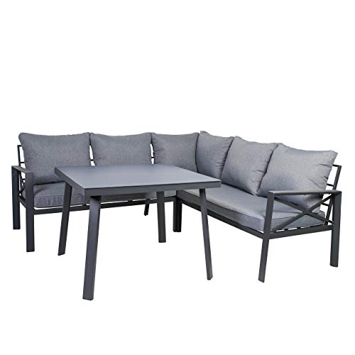 greemotion Lounge-Set Amsterdam aus Stahl für 5 Personen, 4-teilig von Greemotion