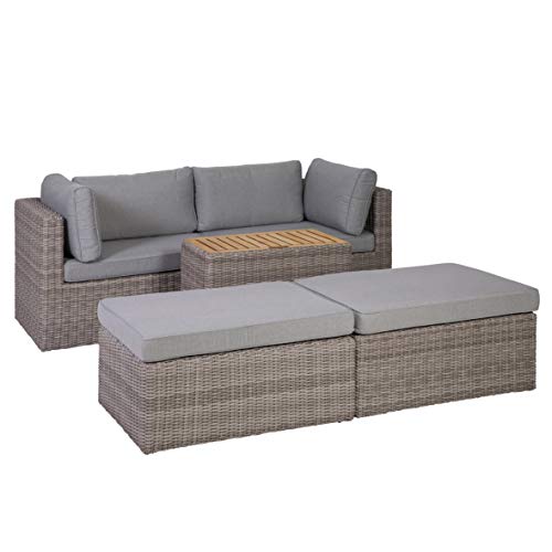 greemotion Lounge-Set Olea, Rattan Lounge Set mit Tisch von Greemotion