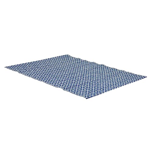 greemotion Outdoor-Teppich Santo aus 100 % Polypropylen, blauer Teppich mit Muster, pflegeleichter Wendeteppich für in- & outdoor, ca. 200 x 150 cm von Greemotion