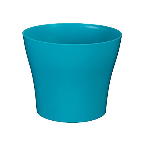 greemotion Übertopf Tulipan ca. 15 cm, Blumentopf in Türkis, Pflanzkübel aus Kunststoff, Blumenkübel Rund für Innen & Außen, Pflanztopf Balkon & Terrasse, Pflanzgefäß Garten, Pflanzen-Zubehör von Greemotion